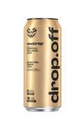 Mad Drop Drop.off Black Tea Peach Yuzu prebiotic wellness soda can, front view