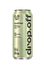 Mad Drop Drop.off Kiwi Red Grape Lime prebiotic wellness soda can, front view